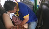 Hy hữu chồng đỡ đẻ cho vợ trên taxi