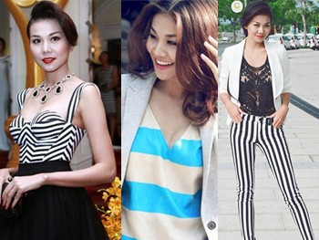 Mix đồ họa tiết kẻ sọc chuẩn như sao Việt Mix đồ họa tiết kẻ sọc chuẩn như sao Việt