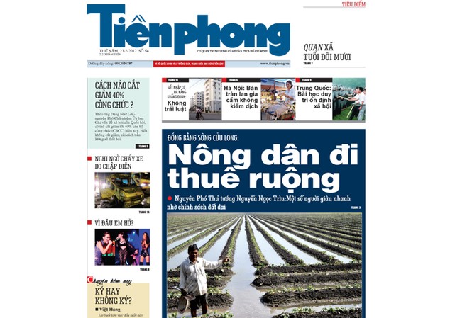 Tin bài đáng chú ý trên Tiền Phong số 54 Tin bài đáng chú ý trên Tiền Phong số 54