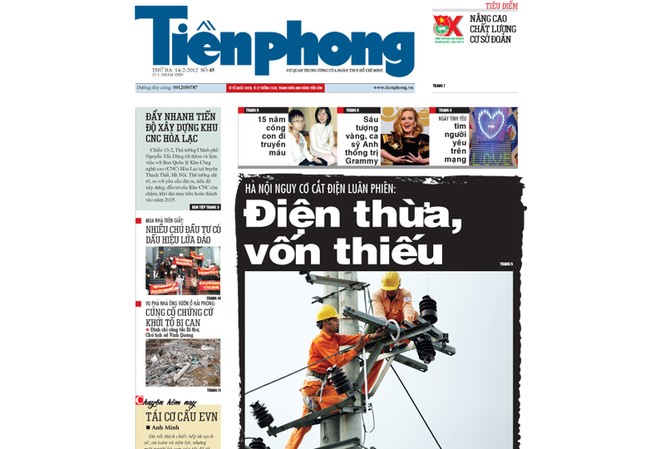 Tiền phong nhật báo ngày 14-2 có gì đáng chú ý Tiền phong nhật báo ngày 14-2 có gì đáng chú ý
