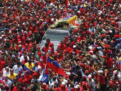 Linh cữu Tổng thống Venezuela giữa biển người tiếc thương Linh cữu Tổng thống Venezuela giữa biển người tiếc thương