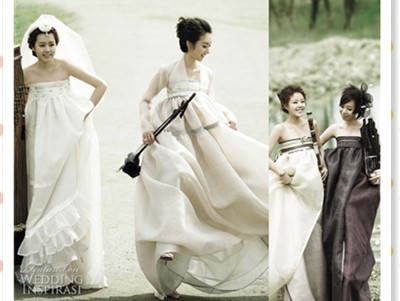 Quyến rũ trang phục cưới Hanbok hiện đại Quyến rũ trang phục cưới Hanbok hiện đại