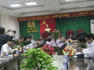 Phá tan âm mưu của tổ chức phản động ở Phú Yên Quang cảnh buổi họp báo về vụ án. (Nguồn: Người Lao Động)