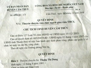 Nghị định thua ‘lệ’ huyện, giáo viên bị cắt chế độ Nghị định thua ‘lệ’ huyện, giáo viên bị cắt chế độ