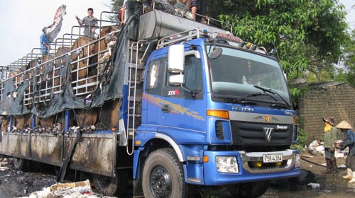 Xe chở giấy cháy mù mịt trên quốc lộ 1A Xe chở giấy cháy mù mịt trên quốc lộ 1A