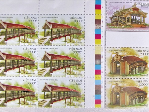 Cầu ngói lên tem Cầu ngói lên tem