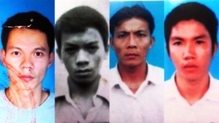 Cuộc đột kích “ốc đảo đỏ đen” giữa lòng thành phố Chiến “lò thiêu” (trái) cùng các đối tượng Hải, Hiếu, Hoàng đang bị công an truy nã