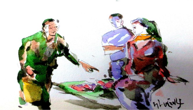 Suất thịt trâu Minh họa: Đỗ Đức.