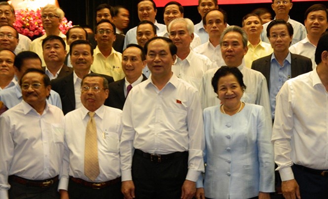 Chủ tịch nước gặp gỡ các doanh nghiệp TPHCM Chủ tịch nước Trần Đại Quang tiếp xúc với các doanh nghiệp TPHCM chiều 3/10.