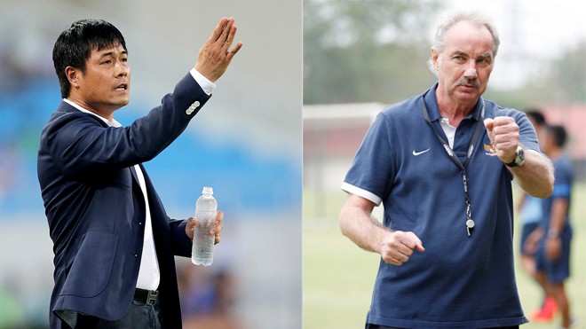 Indonesia vs Việt Nam: Hữu Thắng đối đầu thầy cũ Alfred Riedl HLV Hữu Thắng và ông A. Riedl.