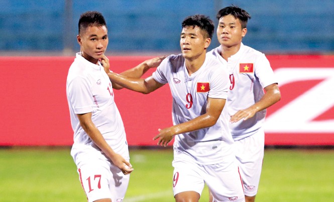 Chờ U19 Việt Nam chinh phục U19 UAE Các cầu thủ U19 Việt Nam sẽ lại có dịp ăn mừng chiến thắng tối nay? Ảnh: VSI.