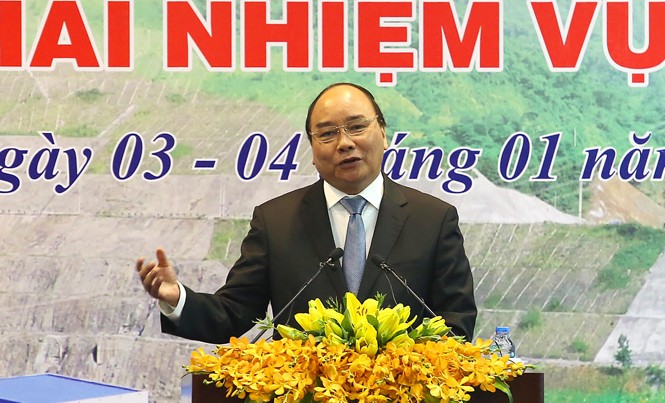 EVN cần chú ý công tác bảo vệ môi trường Thủ tướng Chính phủ Nguyễn Xuân Phúc phát biểu tại hội nghị. Ảnh: Như Ý.