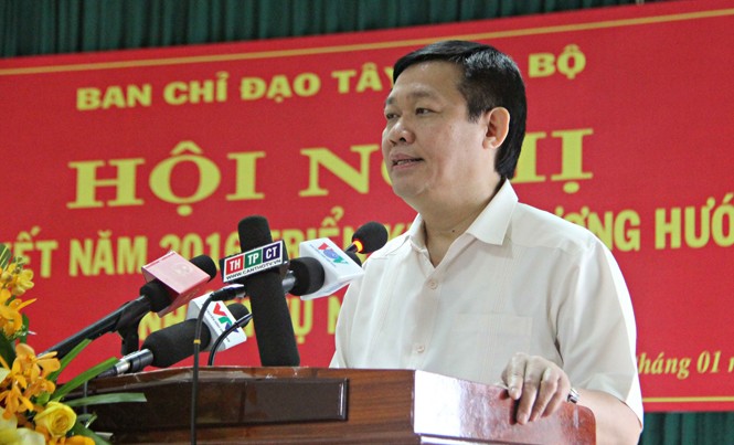 Thúc tiến độ cao tốc Trung Lương - Cần Thơ Phó thủ tướng Vương Đình Huệ phát biểu chỉ đạo tại Hội nghị Ban chỉ đạo Tây Nam bộ ngày 8/1. Ảnh: Cảnh Kỳ.