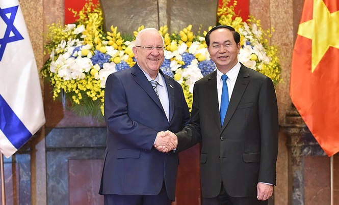 Việt Nam - Israel: Kinh tế là trọng tâm hợp tác Chủ tịch nước Trần Đại Quang và Tổng thống Israel Reuven Rivlin hội đàm ngày 20/3 tại Hà Nội. Ảnh: Nhật Bắc.
