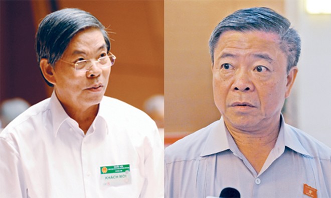 Ông Võ Kim Cự ký nhiều văn bản trái quy định trong dự án Formosa Ông Nguyễn Minh Quang (bìa trái) và Ông Võ Kim Cự. Ảnh: Như Ý.