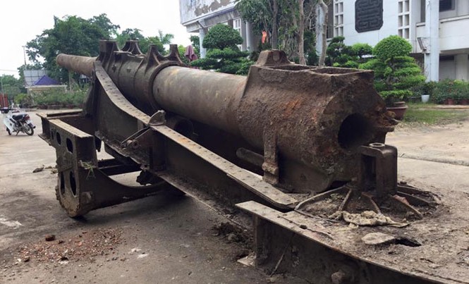 Phát hiện khẩu pháo nặng 10 tấn từ thời Pháp Phát hiện khẩu pháo nặng 10 tấn từ thời Pháp
