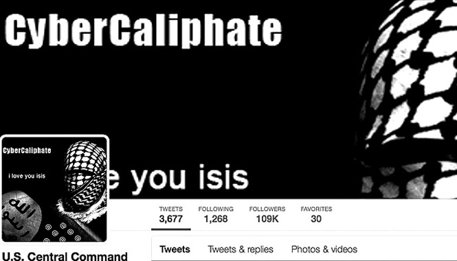 Hacker thân IS chiếm Twitter của Bộ chỉ huy Trung tâm Mỹ Tài khoản của CentCom trên Twitter bị đoạt quyền kiểm soát tạm thời và thay đổi hình ảnh