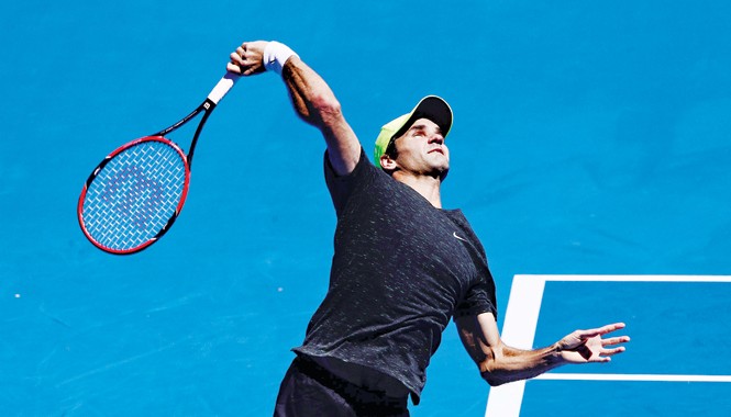 Thử thách dưới cái nắng chói chang Federer và các cây vợt sẽ phải thi đấu dưới cái nắng chói chang tại Melbourne Park. Ảnh: ausopen.com