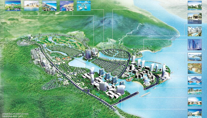 Diamond Bay Resort II thiên đường nghỉ dưỡng lý tưởng Phối cảnh tổng thể khu đô thị thuộc Diamond Bay City
