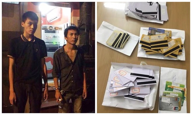 Thêm nhiều chiêu trộm tiền trong tài khoản ngân hàng Hai đối tượng người Trung Quốc dùng thẻ ngân hàng giả để rút tiền bị Công an Hà Nội bắt quả tang.