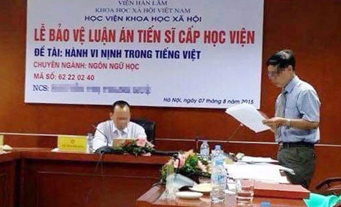 Thu hồi bằng nếu phát hiện đạo văn Một buổi bảo vệ luận án tiến sĩ.