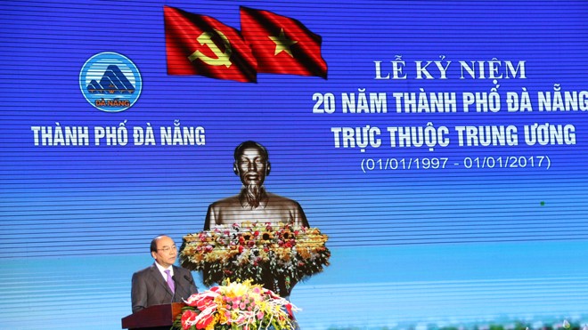 Thủ tướng: Đà Nẵng phải trở thành thành phố độc nhất vô nhị Thủ tướng Nguyễn Xuân Phúc phát biểu tại buổi lễ. Ảnh: Lê Anh Dũng