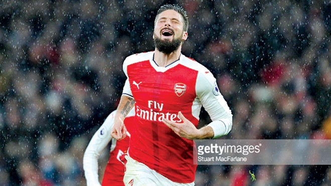 Pháo thủ cần bám sát tuyến đầu Olivier Giroud sẽ tiếp tục mang chiến thắng về cho Arsenal sau khi lập siêu phẩm ở vòng trước? Ảnh: GETTY IMAGES