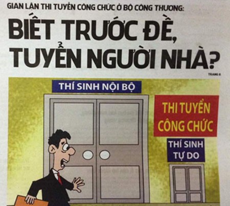 Huỷ kết quả thi tuyển công chức ở Cục Quản lý thị trường Vụ lùm xùm thi tuyển công chức tại Bộ Công thương đã gây tốn nhiều giấy mực của báo chí thời gian qua.