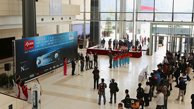 Khai mạc triển lãm thiết bị nghe nhìn Avshow Hà Nội Toàn cảnh buổi khai mạc sáng nay tại trung tâm hội nghị Quốc gia