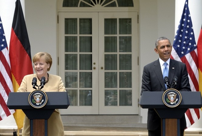 Lãnh đạo Mỹ - Đức nói gì về cuộc xung đột phía Đông Ukraine? Tổng thống Mỹ Obama (trái) và Thủ tướng Đức Merkel đã thảo luận về sự gia tăng xung đột ở phía Đông – Nam Ukraine.