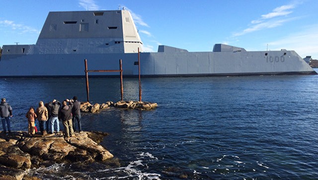 Siêu tàu khu trục tên lửa Zumwalt gia nhập Hải quân Mỹ Ảnh: AFP