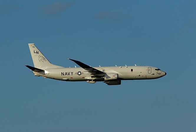 Máy bay do thám Mỹ tiếp cận căn cứ quân sự Nga ở Syria Máy bay do thám P-8A Poseidon. Ảnh: Reuters