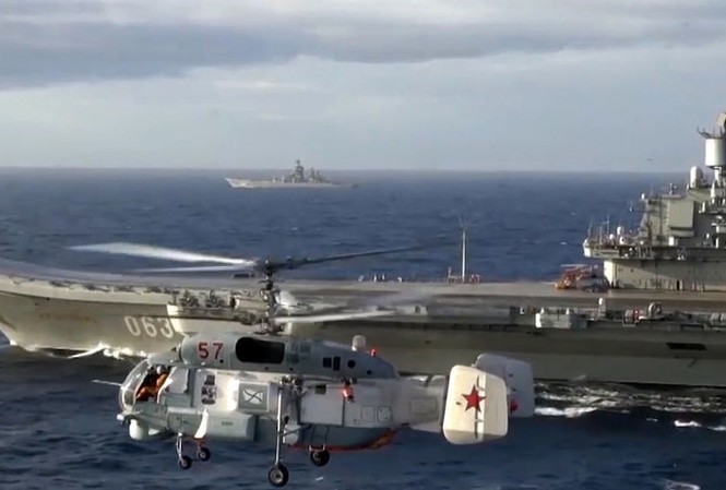 Hơn 50 tàu NATO hộ tống chiến hạm Nga trong chiến dịch Syria Ảnh: Bộ Quốc phòng Nga