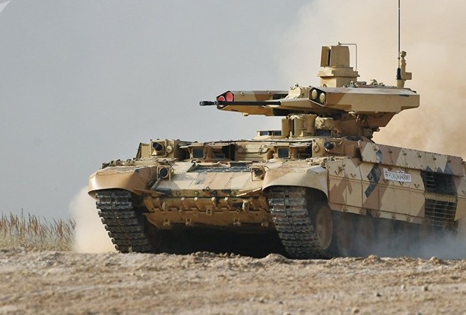 ‘Kẻ hủy diệt’ BMPT Terminator thử lửa ở chiến trường Syria Ảnh: Sputnik