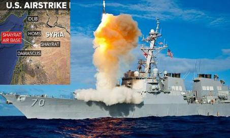 Những nguy cơ tức thì sau khi Mỹ không kích vào Syria Mỹ đã phóng 59 quả tên lửa Tomahawk vào sân bay Shaayrat của Syria.