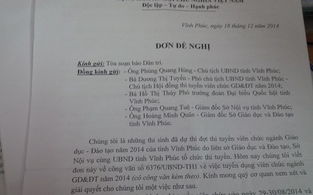 Bộ Nội vụ yêu cầu Vĩnh Phúc báo cáo việc tuyển dụng giáo viên Sự thay đổi đột ngột của UBND tỉnh Vĩnh Phúc khiến nhiều thí sinh bức xúc.