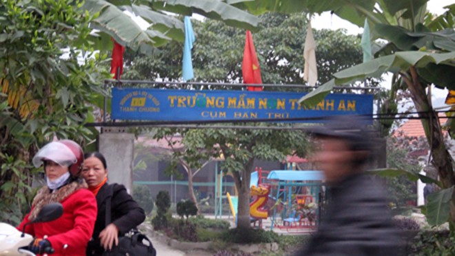 Vụ bé 2 tuổi tử vong ở trường: Thấy chút thức ăn trong phổi Trường mầm non Thanh An - nơi cháu Phương Anh tử vong.