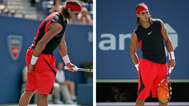 Những thói quen mê tín của Rafael Nadal? Nadal kéo quần lót khi chuẩn bị phát bóng.