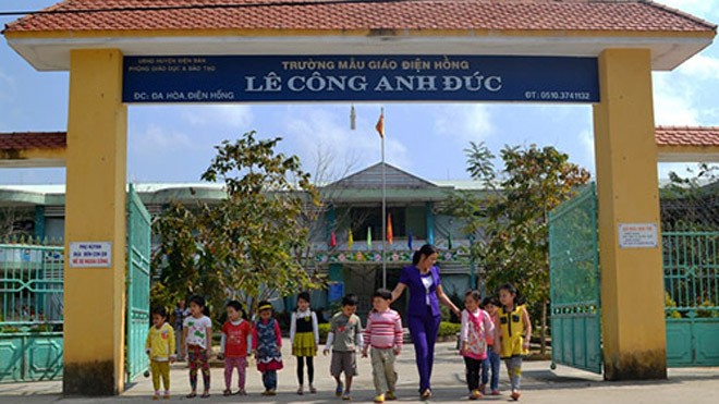 Ngôi trường được xây từ bộ đèn dầu cổ Ngôi trường mầm non gắn với câu chuyện cảm động về Lê Công Anh Đức. Ảnh: Nguyễn Dương.