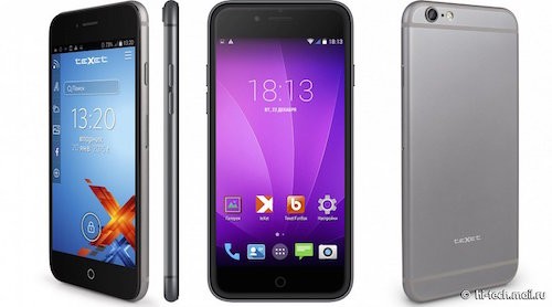 Bản sao iPhone 6 đến từ Nga, giá khoảng 3,7 triệu đồng Texet iX-maxi, smartphone kiểu dáng giống iPhone 6 đến từ Nga.