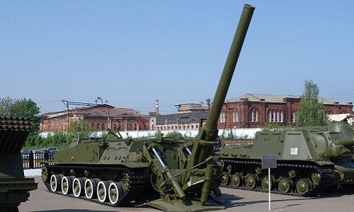 Khẩu cối hạt nhân đủ sức san phẳng cả tòa nhà của Nga Cối tự hành hạng nặng 2S4 Typualn của Nga. Ảnh: Wikipedia