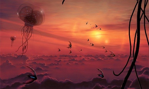 Sinh vật ngoài hành tinh có thể trôi nổi bất định trong vũ trụ Sinh vật ngoài Trái Đất có thể phát triển mà không cần hành tinh cố định. Ảnh minh họa: Mark Garlick.