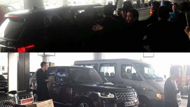 Seungri (Big Bang) xuất hiện chớp nhoáng ở Nội Bài Xe sang được điều động đưa đón Seungri ngay khi anh xuất hiện (ảnh trên). Ảnh: FB.