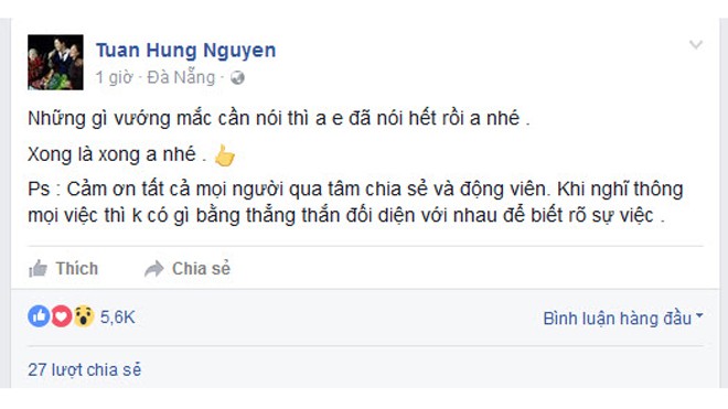 Tuấn Hưng gặp Duy Mạnh, giải quyết xong ân oán? Tuấn Hưng tiết lộ đã gặp Duy Mạnh và giải quyết xong ân oán