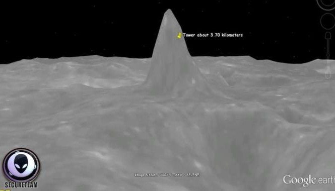 Người ngoài hành tinh xây 6 tòa tháp kỳ lạ trên Mặt Trăng? Ảnh: Google Moon