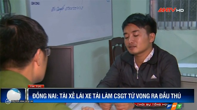 Cuộc hỏi cung tài xế xe tải cán chết thiếu tá cảnh sát Cuộc hỏi cung tài xế xe tải cán chết thiếu tá cảnh sát