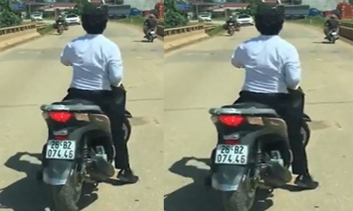 Thanh niên SH chặn đầu không cho ôtô vượt: Đường của nhà mình? Thanh niên SH chặn đầu không cho ôtô vượt: Đường của nhà mình?