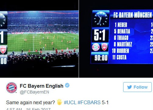 Bayern Munich xát muối vào nỗi đau của Arsenal Bayern Munich xát muối vào nỗi đau của Arsenal.