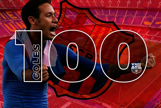 Neymar cán mốc lịch sử trong ngày Barca đại thắng Neymar cán mốc 100 bàn cho Barcelona.