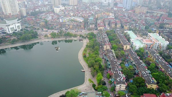 Đề xuất lấp 1ha hồ Thành Công xây nhà tái định cư Hồ Thành Công nằm cạnh khu khu tập thể Thành Công. Ảnh Mạnh Thắng